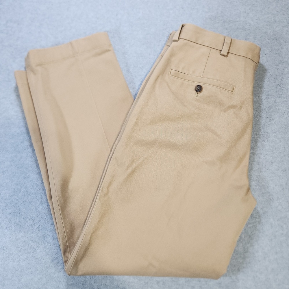 Brooks Brothers Advantage Chinos Clark Mens 32x30 Khaki Tan Flat Front Pants